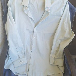 Kenneth Cole Slim Fit Dress Shirt Size 17.5 Green